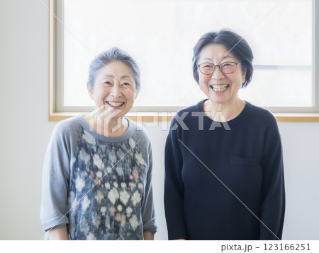 AI生成画像　ミドルエイジの女性と母親のポートレート 123166251