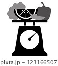 weighing scale, vegetables and fruits icon, graphics, symbols and designs for use in various types of work and businesses 123166507