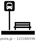 bus stop icon, graphics, symbols and designs for use in various types of work and businesses 123166596