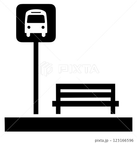 bus stop icon, graphics, symbols and designs for use in various types of work and businesses bus stop icon, graphics, symbols and designs for use in various types of work and businesses 123166596