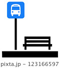 bus stop icon, graphics, symbols and designs for use in various types of work and businesses 123166597