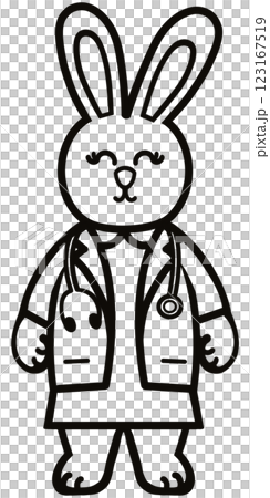 Outline Rabbits black line hand-drawn, Clothes for Career set cute little hares characters. Kawaii for kids to Dream career. Outline Rabbits black line hand-drawn, Clothes for Career set cute little hares characters. Kawaii for kids to Dream career. 123167519
