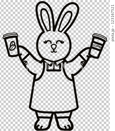 Outline Rabbits black line hand-drawn, Clothes for Career set cute little hares characters. Kawaii for kids to Dream career. Outline Rabbits black line hand-drawn, Clothes for Career set cute little hares characters. Kawaii for kids to Dream career. 123167521