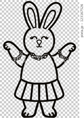 Outline Rabbits black line hand-drawn, Clothes for Career set cute little hares characters. Kawaii for kids to Dream career. Outline Rabbits black line hand-drawn, Clothes for Career set cute little hares characters. Kawaii for kids to Dream career. 123167526