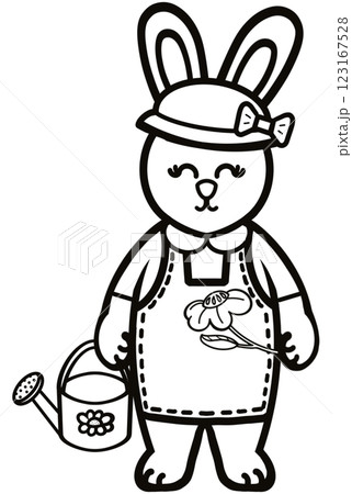 Outline Rabbits black line hand-drawn, Clothes for Career set cute little hares characters. Kawaii for kids to Dream career. Outline Rabbits black line hand-drawn, Clothes for Career set cute little hares characters. Kawaii for kids to Dream career. 123167528