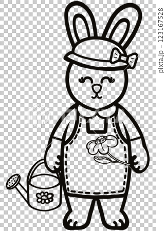 Outline Rabbits black line hand-drawn, Clothes for Career set cute little hares characters. Kawaii for kids to Dream career. Outline Rabbits black line hand-drawn, Clothes for Career set cute little hares characters. Kawaii for kids to Dream career. 123167528