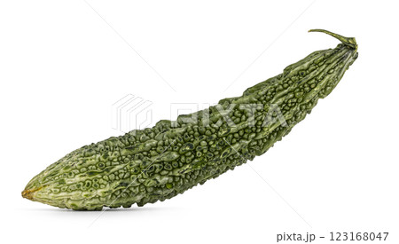 Fresh green bitter melon isolated on white background Fresh green bitter melon isolated on white background 123168047