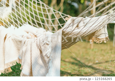 Close up cozy hammock 123168265