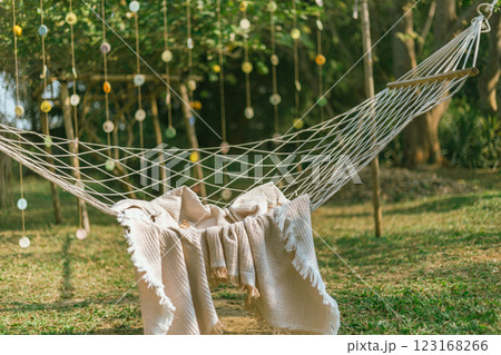 Close up cozy hammock Close up cozy hammock 123168266