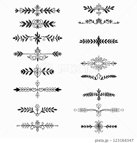 Floral divider freehand drawing vector illustration. Floral divider freehand drawing vector illustration. 123168347