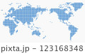 Circle shape world map on white background. 123168348