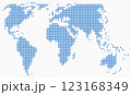 Circle shape world map on white background. 123168349