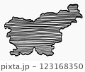 Doodle freehand drawing of Slovenia map. 123168350
