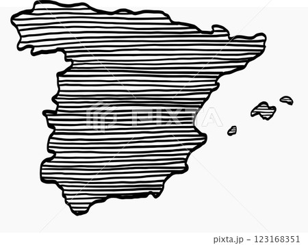 Doodle freehand drawing of Spain map. 123168351