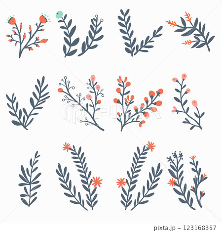 Floral doodle freehand drawing vector illustration. 123168357