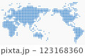 Circle shape world map on white background. 123168360