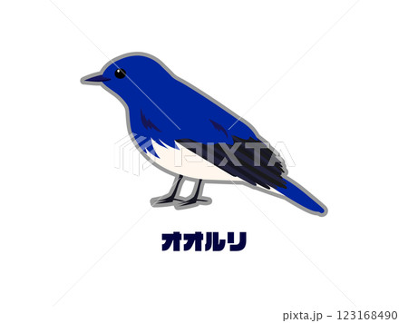 幸せの青い鳥とオオルリの文字 123168490