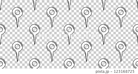 Simple black and white pin marker pattern on a transparent background. 123168725