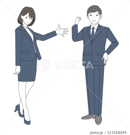 スーツを着た男性と女性 123168895