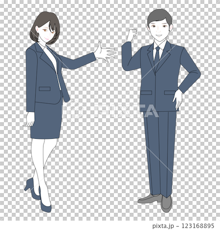 スーツを着た男性と女性 123168895