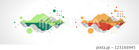 Trendy abstract wireframe background. Modern science or technology art elements. Surface illustration. 123168945