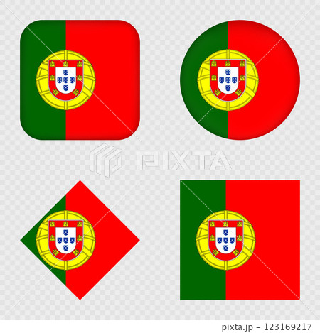 Portugal Flag Icons Pack. Vector illustration. 123169217