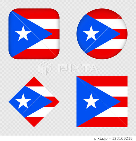 Puerto Rico Flag Icons Pack. Vector illustration. 123169219