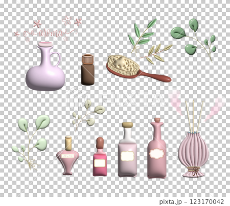 Small aroma bottle and cute vial, plump illustration Small aroma bottle and cute vial, plump illustration 123170042