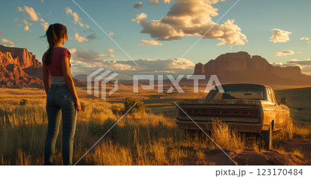 Generative AI illustration of view of Utahs and breathtaking landscapes 123170484