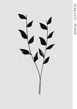 Botanical silhouette of wildflower plants .Vector illustration 123170616