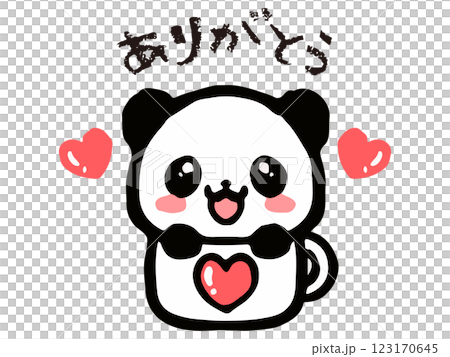 Cute mug with panda doodle illustration 123170645