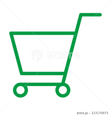 クリーンなデザインのショッピングカートイラスト 白背景 クリーンなデザインのショッピングカートイラスト 白背景 123170873