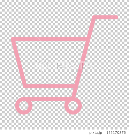 クリーンなデザインのショッピングカートイラスト　白背景 123170876