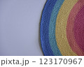 diagonal rainbow knitted pattern from the side 123170967