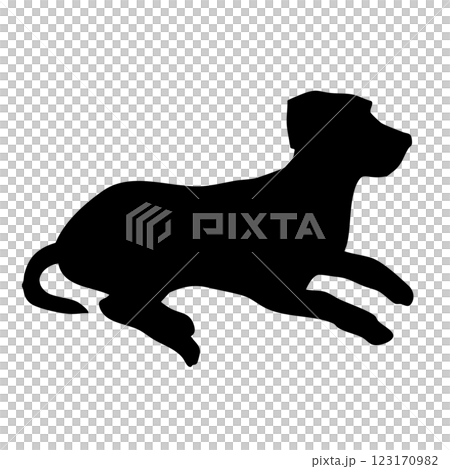 躺著的狗狗獵犬指針單色輪廓圖 躺著的狗狗獵犬指針單色輪廓圖 123170982