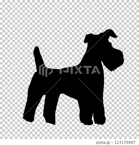 Terrier Schnauzer dog monochrome silhouette illustration 123170987