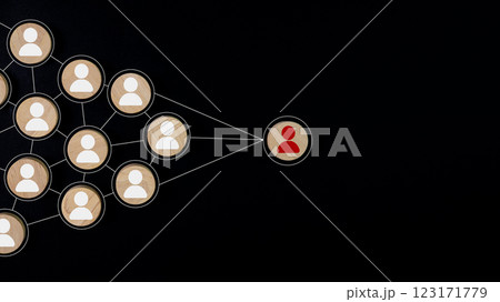 Human resource management, HRM and recruitment business concept, Focus Manager icon, One employee for leadership services, Relationship Management with global structure. Human resource management, HRM and recruitment business concept, Focus Manager icon, One employee for leadership services, Relationship Management with global structure. 123171779