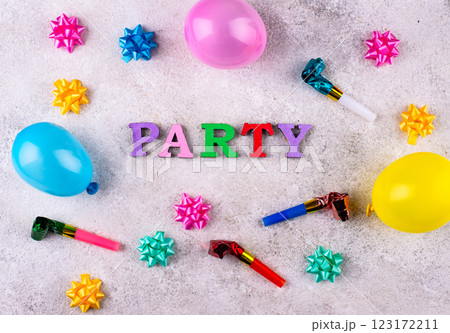 Birthday party celebration concept with papaer hat 123172211
