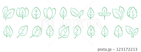 Leaf Gradient Outline Icons Set.Vector illustration. Leaf Gradient Outline Icons Set.Vector illustration. 123172213
