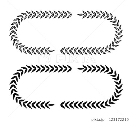 Botanical rectangle frame with leaves ornament for wedding and retro design. Vector illustration. Botanical rectangle frame with leaves ornament for wedding and retro design. Vector illustration. 123172219