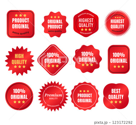 Red Premium Product Labels Collection.Vector illustration 123172292