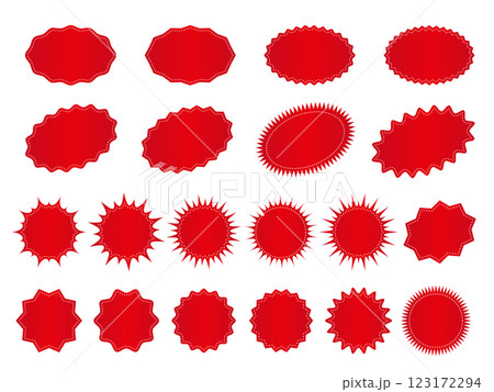 Collection red premium product circle blank labels. Vector illustration Collection red premium product circle blank labels. Vector illustration 123172294