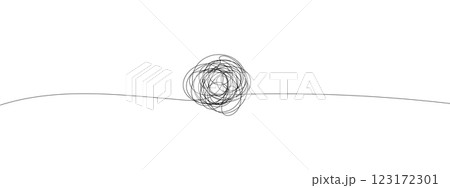 Scribble chaos line brush stroke, doodle sketch circle hand drawn. Vector illustration. 123172301