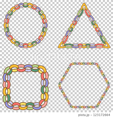 4 種彩色花環框架 123172664