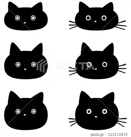 6種類の黒猫のイラスト素材 [123172672] - PIXTA