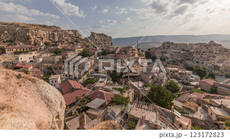 Urgup Town aerial view from Temenni Hill in Cappadocia Region of Turkey timelapse Urgup Town aerial view from Temenni Hill in Cappadocia Region of Turkey timelapse 123172823