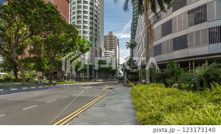 Downtown skyscrapers office buildings of modern megalopolis timelapse hyperlapse 123173140