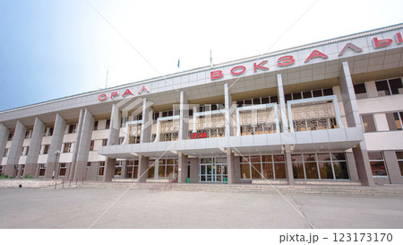 Kazakhstan Uralsk railway station timelapse hyperlapse. Western Kazakhstan. Kazakhstan Uralsk railway station timelapse hyperlapse. Western Kazakhstan. 123173170