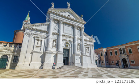 Church of San Giorgio Maggiore on the island timelapse hyperlapse. 123173186