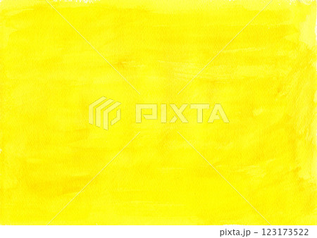 水彩画テクスチャー素材 本当の画用紙の表面の質感と実際の水彩絵の具の塗り 塗りムラ有り 黄色1 123173522